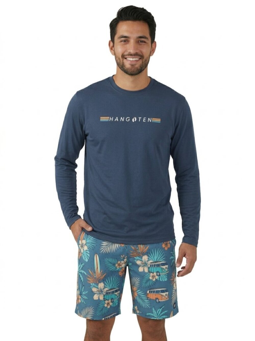 Hang Ten Men's Long Sleeve Sun Tee Navy 3XL UPF 50+